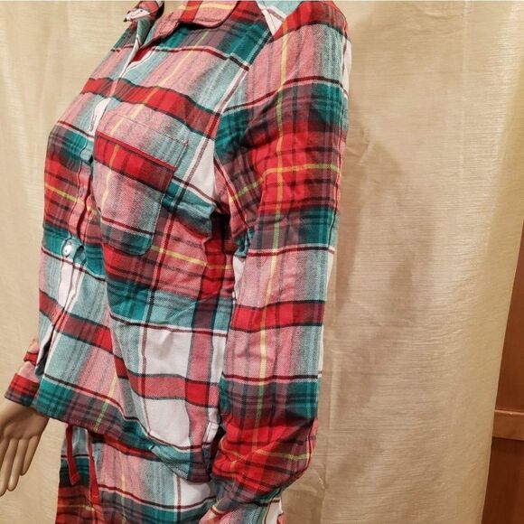 Colsie plaid flannel notch collar pj - Picture 3 of 3